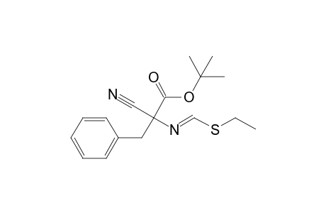 t-Butyl 2-cyano-2-{[(ethylthio)methylidene]amino}-3-phenylpropanoate