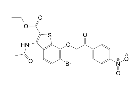 benzo[b]thiophene-2-carboxylic acid, 3-(acetylamino)-6-bromo-7-[2-(4-nitrophenyl)-2-oxoethoxy]-, ethyl ester