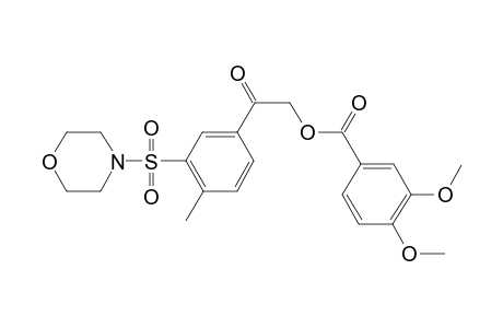 2-[4-methyl-3-(4-morpholinylsulfonyl)phenyl]-2-oxoethyl 3,4-dimethoxybenzoate