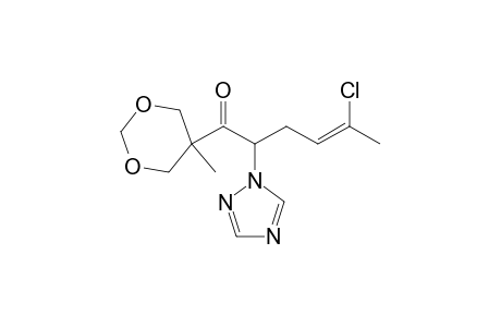 4-Hexen-1-one, 5-chloro-1-(5-methyl-1,3-dioxan-5-yl)-2-(1H-1,2,4-triazol-1-yl)-, (+/-)-