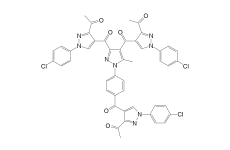 3,4-Bis-(1-(4-chlorophenyl)-3-acetyl-pyrazol-4-carbonyl)-5-methyl-1-[4-(1-(4-chlorophenyl)-3-acetyl-pyrazol-4-carbonyl)-phenyl]-pyrazole