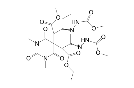 Methyl 2-[2-(5-{1-(ethoxycarbonyl)-2-[(methoxycarbonyl)hydrazono]propyl}-1,3-dimethyl-2,4,6-trioxohexahydropyrimidin-5-yl)-1-ethyl-3-methoxy-3-oxopropylidene]hydrazinecarboxylate