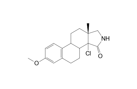 N-chloroazasteroid 18 to 14-chloro-3-methoxy-16-aza-1,3,5,(10)-estratrien-15-one