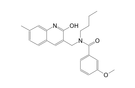 N-butyl-N-[(2-hydroxy-7-methyl-3-quinolinyl)methyl]-3-methoxybenzamide