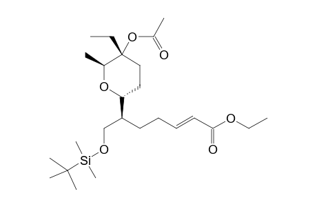 Ethyl (2E,6S)-6-[(2R,5R,6S)-5-Ethyl-5-acetoxy-6-methyltetrahydropyran-2-yl]-9-tert-butoxydimethylsiloxyhept-2-enoate