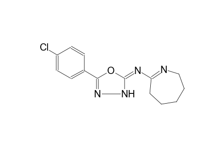 N-((2E)-5-(4-chlorophenyl)-1,3,4-oxadiazol-2(3H)-ylidene)-3,4,5,6-tetrahydro-2H-azepin-7-amine