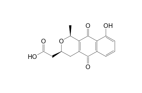 1H-naphtho[2,3-c]pyran-3-acetic acid, 3,4,5,10-tetrahydro-9-hydroxy-1-methyl-5,10-dioxo-, cis-(+-)-