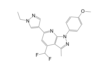 1H-pyrazolo[3,4-b]pyridine, 4-(difluoromethyl)-6-(1-ethyl-1H-pyrazol-4-yl)-1-(4-methoxyphenyl)-3-methyl-