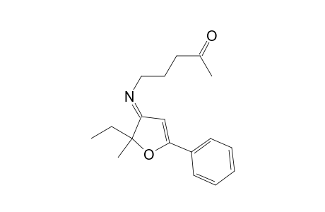 (E)-5-((2-ethyl-2-methyl-5-phenylfuran-3(2H)-ylidene)amino)pentan-2-one