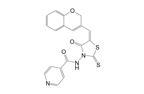 4-pyridinecarboxamide, N-[(5E)-5-(2H-1-benzopyran-3-ylmethylene)-4-oxo-2-thioxothiazolidinyl]-