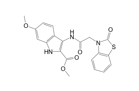 1H-Indole-2-carboxylic acid, 6-methoxy-3-[[2-[2-oxo-1,3-benzothiazol-3(2H)-yl]acetyl]amino]-, methyl ester