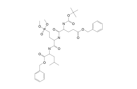 BOC-GLU(O-BZL)-ABU(PO3ME2)-LEU-O-BZL;N-ALPHA-(TERT.-BUTYLOXYCARBONYL)-O-BENZYLGLUTAMYL-4-(DIMETHYLPHOSPHONO)-2-AMINOBUTANOYLLEUCINE-BENZYLESTER