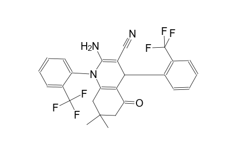 2-amino-7,7-dimethyl-5-oxo-1,4-bis[2-(trifluoromethyl)phenyl]-1,4,5,6,7,8-hexahydro-3-quinolinecarbonitrile