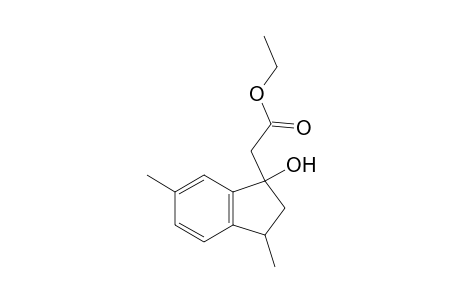 2-(1-hydroxy-3,6-dimethyl-2,3-dihydroinden-1-yl)acetic acid ethyl ester