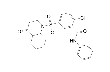 2-Chloranyl-5-[(4-oxidanylidene-2,3,4a,5,6,7,8,8a-octahydroquinolin-1-yl)sulfonyl]-N-phenyl-benzamide