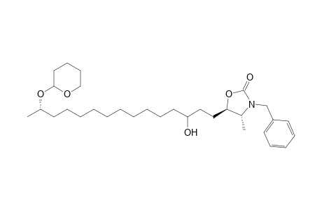(4R,5R,14'S)-3-Benzyl-5-[3'-hydroxy-14'-(tetrahydropyran-2"-yloxy)pentadecyl]-4-methyl-2-oxazolidinone