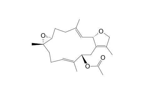 13-ACETOXY-SARCOPHYTOXIDE;[2S*,7S*,8S*,13S*,(3E),(11E)]-13-ACETOXY-7,8-EPOXY-CEMBRA-3,11-DIEN