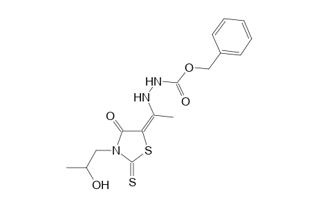 Benzyl 2-{(1E)-1-[3-(2-hydroxypropyl)-4-oxo-2-thioxo-1,3-thiazolidin-5-ylidene]ethyl}hydrazinecarboxylate