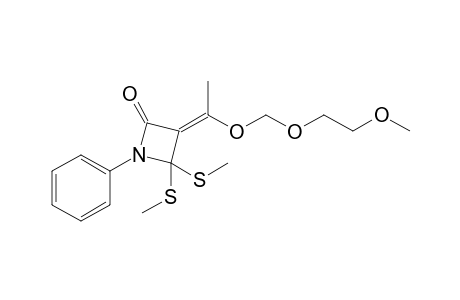 3-[(Z)-1-(2-Methoxyethoxymethoxy)ethylidene]-4,4-bis(methylsulfanyl)-1-phenylazetidin-2-one
