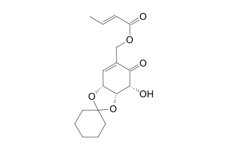 4-Hydroxy-3-oxo-5,6-(cyclohexan-1,1-diyldioxy)cyclohexen-2-methyl but-2-enoate