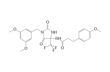 N-[1-(3,5-dimethoxybenzyl)-2,5-dioxo-4-(trifluoromethyl)-4-imidazolidinyl]-3-(4-methoxyphenyl)propanamide