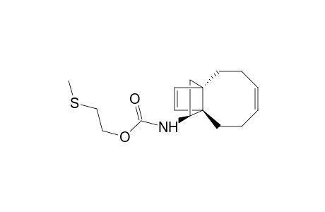 Carbamic acid, tricyclo[6.2.2.01,8]dodeca-4,11-dien-9-yl-, 2-(methylthio)ethyl ester, (1.alpha.,8.alpha.,9.beta.)-