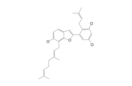 5-[7-(3,7-dimethylocta-2,6-dienyl)-6-hydroxy-benzofuran-2-yl]-4-(3-methylbut-2-enyl)resorcinol