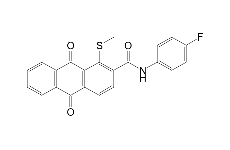 Anthracene-2-carboxylic acid, 1-methylsulfanyl-9,10-dioxo-9,10-dihydro-, (4-fluorophenyl)amide