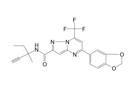 5-(1,3-benzodioxol-5-yl)-N-(1-ethyl-1-methyl-prop-2-ynyl)-7-(trifluoromethyl)pyrazolo[1,5-a]pyrimidine-2-carboxamide