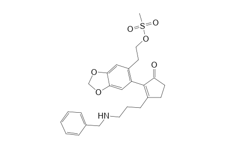 3-[3-N-Benzylamino)propyl]-2-[2'-(2-mesyloxy)ethyl)-4',5'-(methylenedioxy)phenyl]-2-cyclopenten-1-one