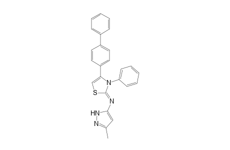 (Z)-N-[4-(biphenyl-4-yl)-3-phenylthiazol-2(3H)-ylidene]-3-methyl-1H-pyrazol-5-amine