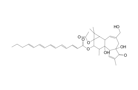 2,4,6,8,10-Tetradecapentaenoic acid, 9a-(acetyloxy)-1a,1b,4,4a,5,7a,7b,8,9,9a-decahydro-4a,7b-dihydroxy-3-(hydroxymethyl)-1,1,6,8-tetramethyl-5-oxo-1H-cyclopropa[3,4]benz[1,2-e]azulen-9-yl ester, [1aR-(1a.alpha.,1b.beta.,4a.beta.,7a.alpha.,7b.alpha.,8.alpha.,9.beta.,9a.alpha.)]-
