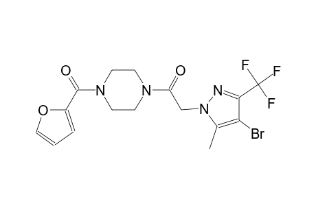 1-{[4-bromo-5-methyl-3-(trifluoromethyl)-1H-pyrazol-1-yl]acetyl}-4-(2-furoyl)piperazine