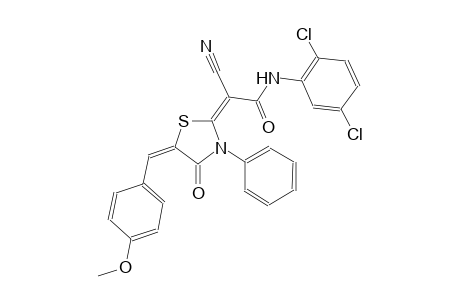 (2E)-2-cyano-N-(2,5-dichlorophenyl)-2-[(5E)-5-(4-methoxybenzylidene)-4-oxo-3-phenyl-1,3-thiazolidin-2-ylidene]ethanamide