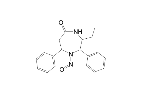 t-3-Ethyl-1-nitroso-r-2,c-7-diphenylhexahydro-1,4-diazepin-5-one