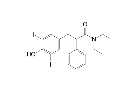 N,N-diethyl-3-(3,5-diiodo-4-hydroxyphenyl)-2-phenylpropionamide