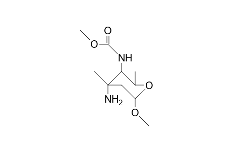 2,3,4,6-Tetradeoxy-4-methoxycarbamido-3-C-methyl-3-amino.alpha.-D-xylohexopyranoside