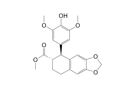 Naphtho[2,3-d]-1,3-dioxole-6-carboxylic acid, 5,6,7,8-tetrahydro-5-(4-hydroxy-3,5-dimethoxyphenyl)-, methyl ester, trans-(.+-.)-