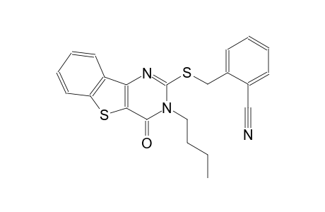 2-{[(3-butyl-4-oxo-3,4-dihydro[1]benzothieno[3,2-d]pyrimidin-2-yl)sulfanyl]methyl}benzonitrile