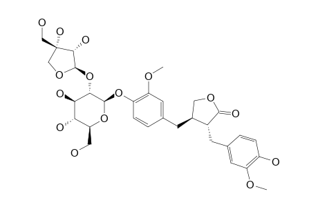 MATAIRESINOL-4'-O-BETA-D-APIOFURANOSYL-(1->2)-BETA-D-GLUCOPYRANOSIDE