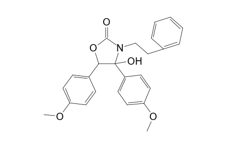 2(3H)-Oxazolone, dihydro-4-hydroxy-4,5-bis(4-methoxyphenyl)-3-(2-phenylethyl)-