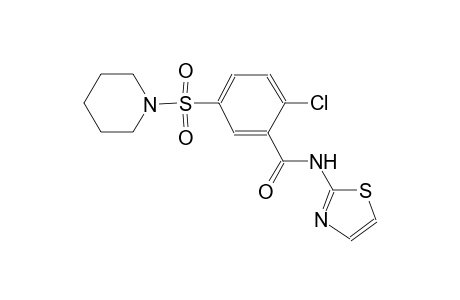 2-chloro-5-(1-piperidinylsulfonyl)-N-(1,3-thiazol-2-yl)benzamide