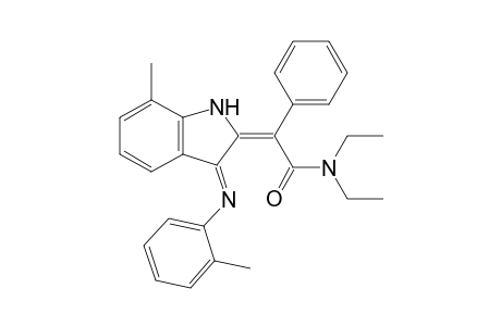 2-[N,N-Diethyl-1'-carbamoyl-1'-phenylmethylidene]-7-methyl-3-(2"-tolyl)imino-1H-indole