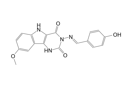 3-{[(E)-(4-hydroxyphenyl)methylidene]amino}-8-methoxy-1H-pyrimido[5,4-b]indole-2,4(3H,5H)-dione