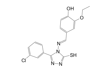 4-((E)-{[3-(3-chlorophenyl)-5-sulfanyl-4H-1,2,4-triazol-4-yl]imino}methyl)-2-ethoxyphenol