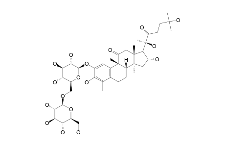 FEVICORDIN-D-GENTIOBIOSIDE;2-(6-O-BETA-D-GLUCOPYRANOSYL-BETA-D-GLUCOPYRANOSYLOXY)-3,16-ALPHA,20,25-TETRAHYDROXY-29-NORCUCRBITA-1,3,5(10)-TRIENE-11