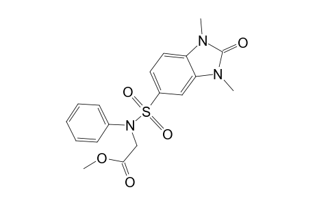 Acetic acid, 2-[[(2,3-dihydro-1,3-dimethyl-2-oxo-1H-1,3-benzimidazol-5-yl)sulfonyl]phenylamino]-, methyl ester