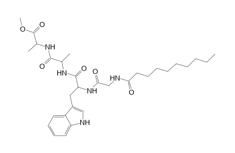 L-Alanine, N-[N-[N-[N-(1-oxodecyl)glycyl]-L-tryptophyl]-L-alanyl]-, methyl ester