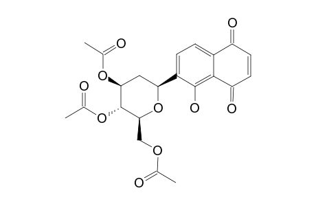 5-HYDROXY-6-(3',4',6'-TRI-O-ACETYL-2'-DEOXY-BETA-D-ARABINO-HEXOPYRANOSYL)-NAPHTHALENE-1,4-DIONE