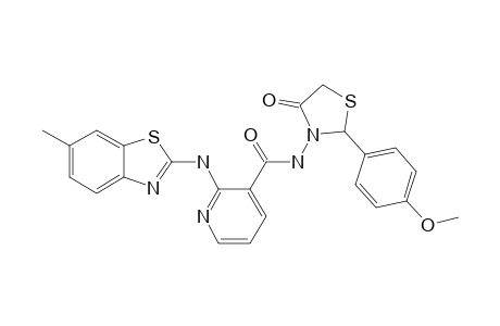 N-[2-(4-METHOXY-PHENYL)-4-OXO-1,3-THIAZOLIDIN-3-YL]-2-[(6-METHYL-1,3-BENZOTHIAZOL-2-YL)-AMINO]-PYRIDINE-3-CARBOXAMIDE